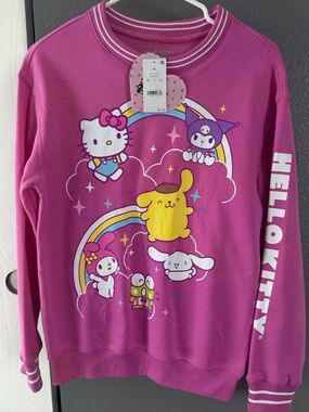 Hello Kitty Pink Pullover Sweatshirt with Sanrio Characters